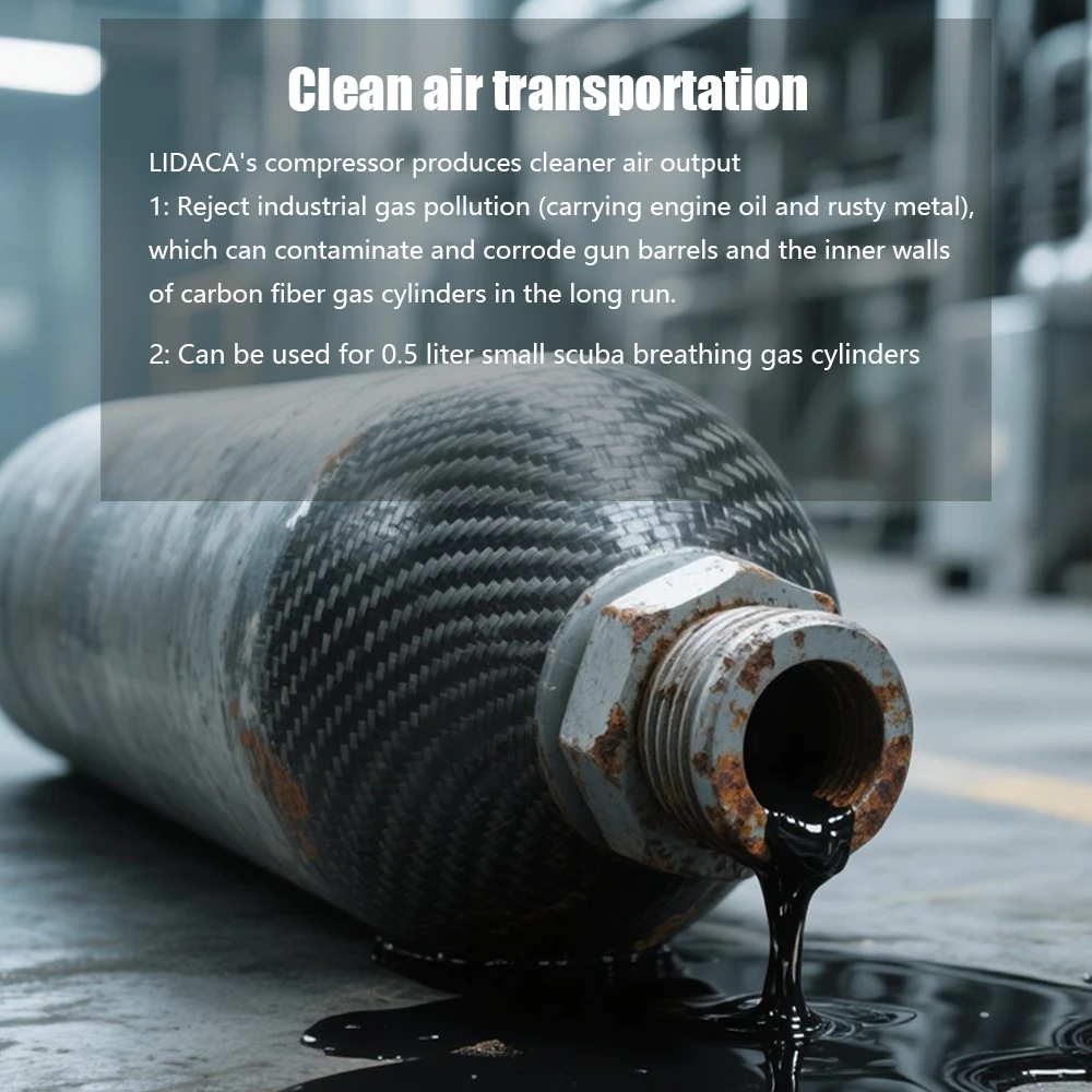 LIDACA 4500Psi 300bar Pcp ضاغط 110 فولت 220 فولت محول 12 فولت 30Mpa اطلاق النار مضخة مسدس هواء الغوص المدمج في مصدر الطاقة