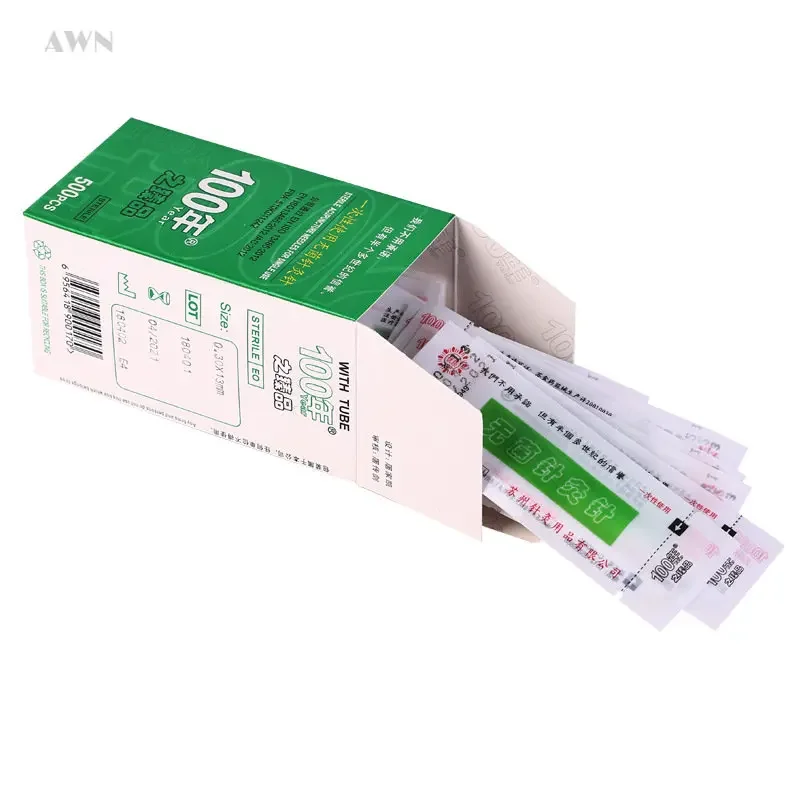 500Pcs/box Guide Tube Acupuncture Needle Huaqiu Sterile Needle Beauty Massage Muscle Stimulation Eased Pain