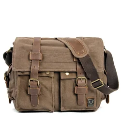 Muchuan Canvas Messenger Bag para homens, uma bolsa de ombro, Europa e Estados Unidos para restaurar formas antigas