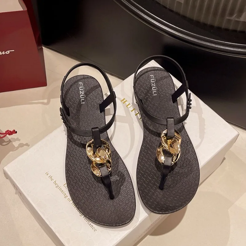 

Roman Sandals Women's Summer Casual Flat-toe Sandals for Outdoor Wear 2025 New Style Thong Strap Sandals Luxury Women's Shoes