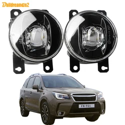 2 X LED Lens Fog Light For Subaru Forester 2013 2014 2015 2016 2017 2018 2019 2020 30W 8000LM Car Front Fog Lamp Assembly
