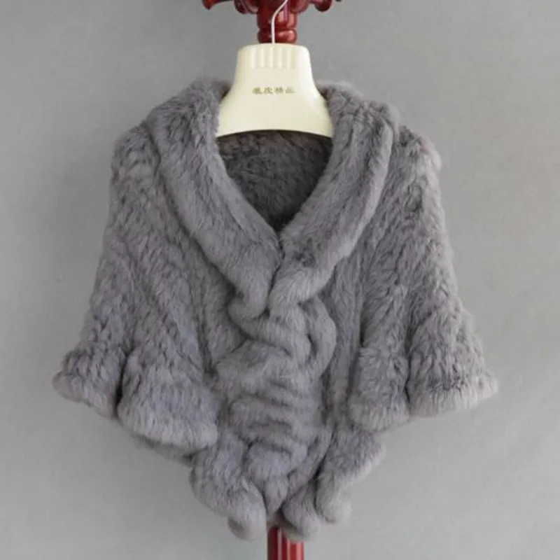 2024 Autumn/Winter ruffled Rabbit hair Woven wrap Warm hand-woven fur coat head wrap