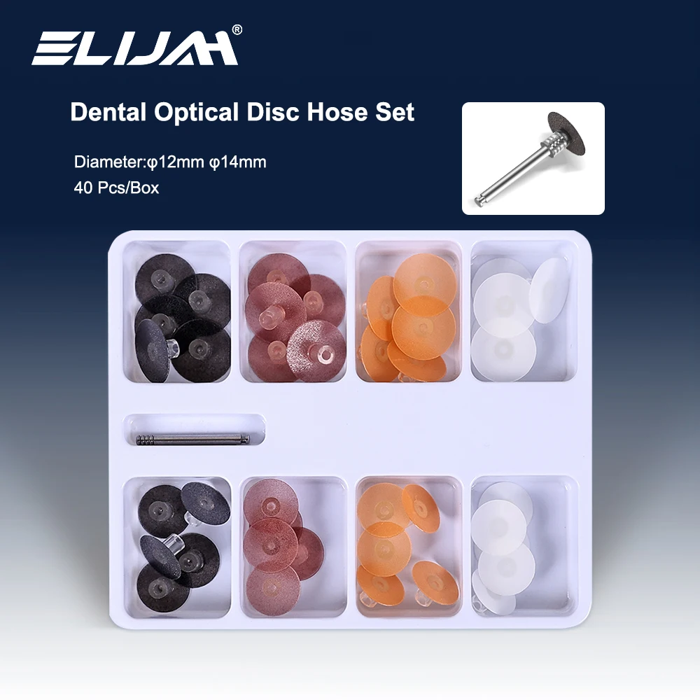 

ELIJAH 40Pcs/Box Dental Polishing Discs Kit Dental Rubber Hose Type Polishing Set Teeth Whitening Dentistry Polisher Tools