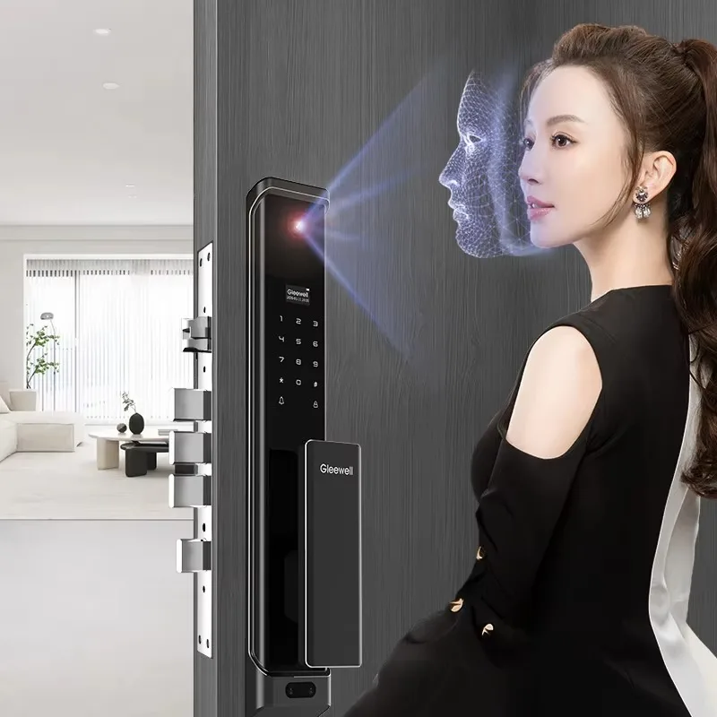 Factory Price 3D Face Recognition Digital Smart Door Lock With Camera Full Automatic Wifi Fingerprint Keyless Door Lock