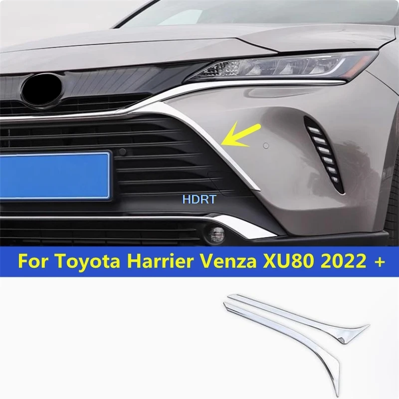 

Car Style Front Racing Grille Frame Fog Light Lamp Trim Strip For Toyota Harrier Venza XU80 2022 + Accessories Exterior Sticker