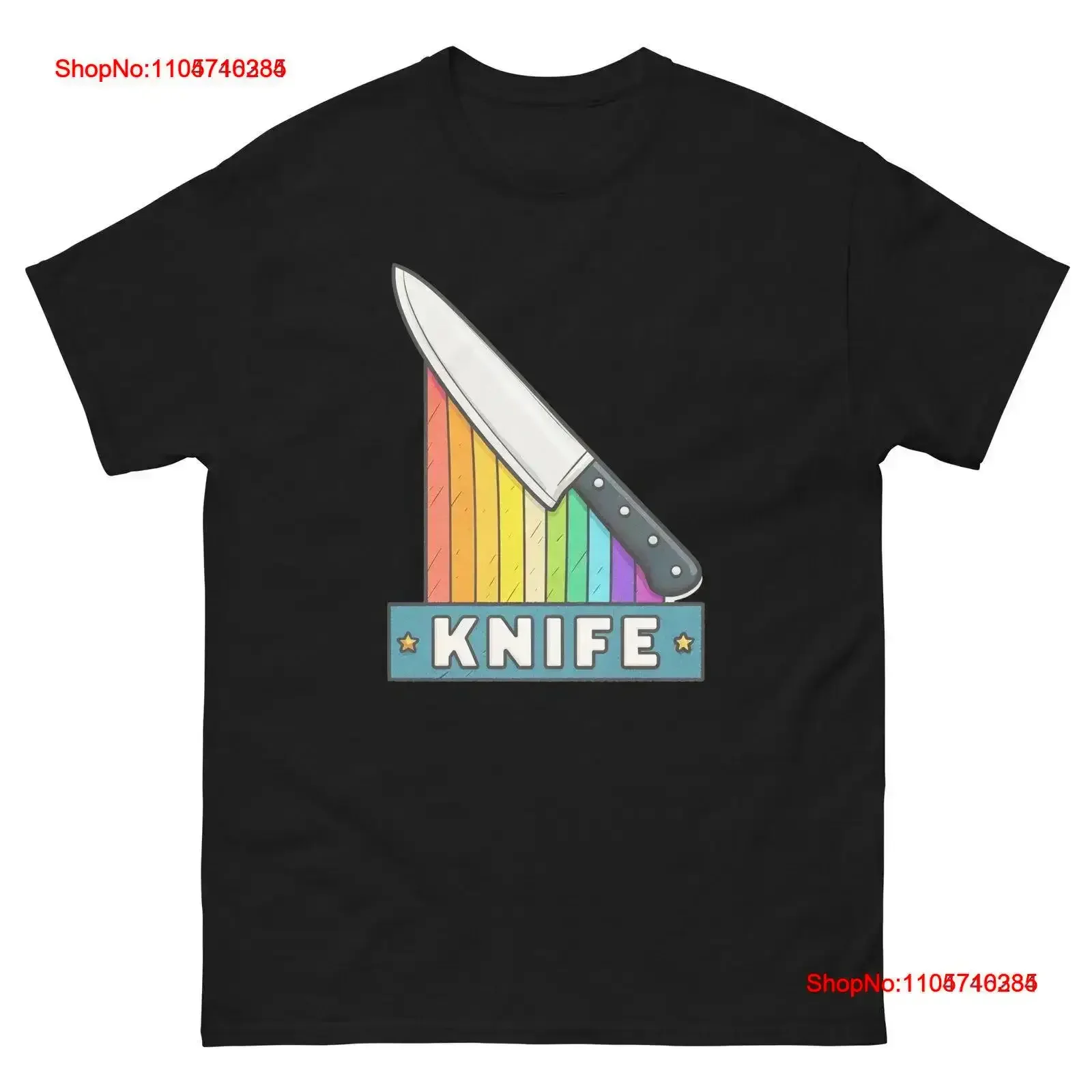 Knife Popular Illustration Object T Shirt vintage Washed Versatile Slightly designer clothes Top For Everyday Wear vintage