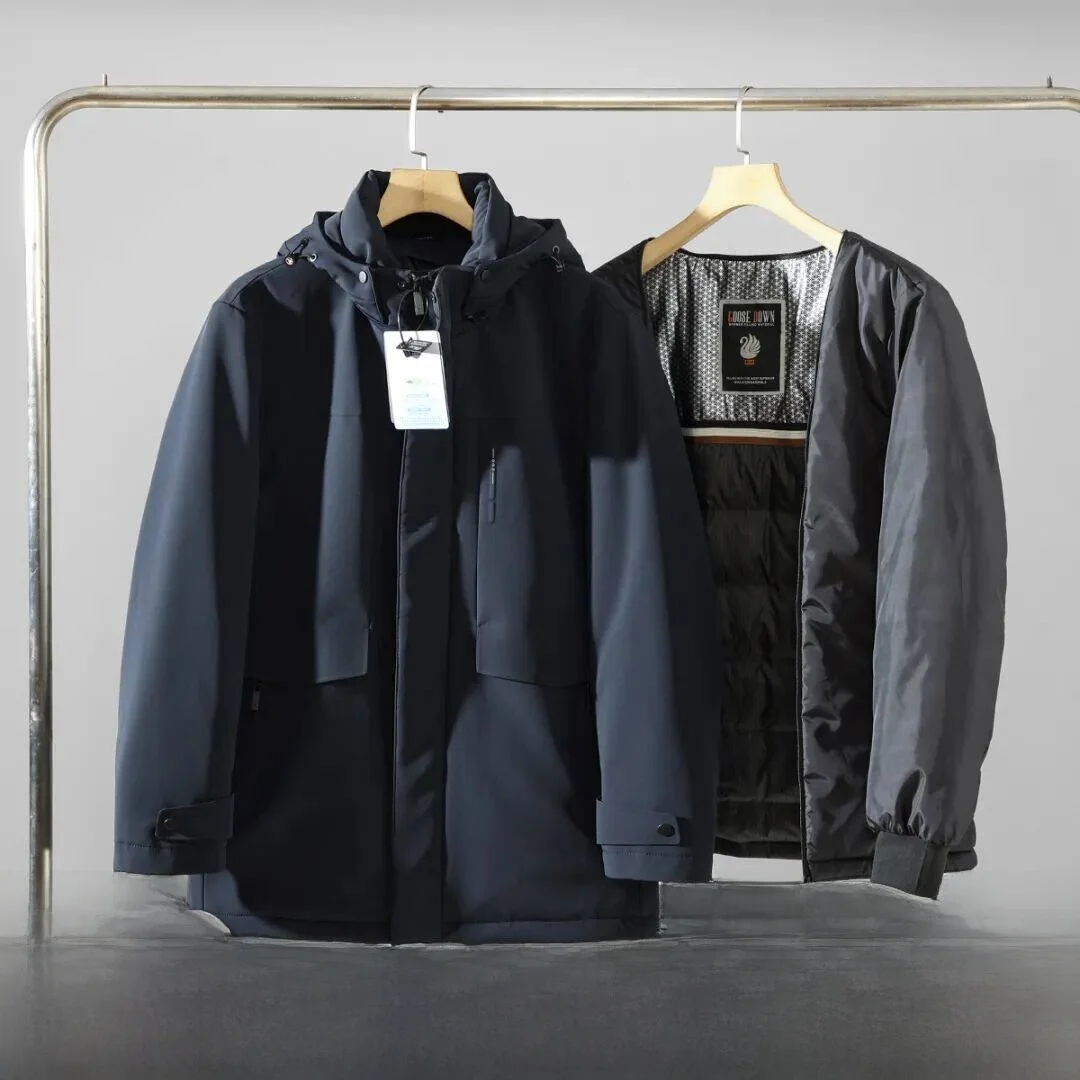 

Мужское пуховое пальто со съемным капюшоном Jaet Thi, теплое, ветрозащитное, водонепроницаемое, зимнее пальто из гусиного пуха с внутренним рекламным уровнем