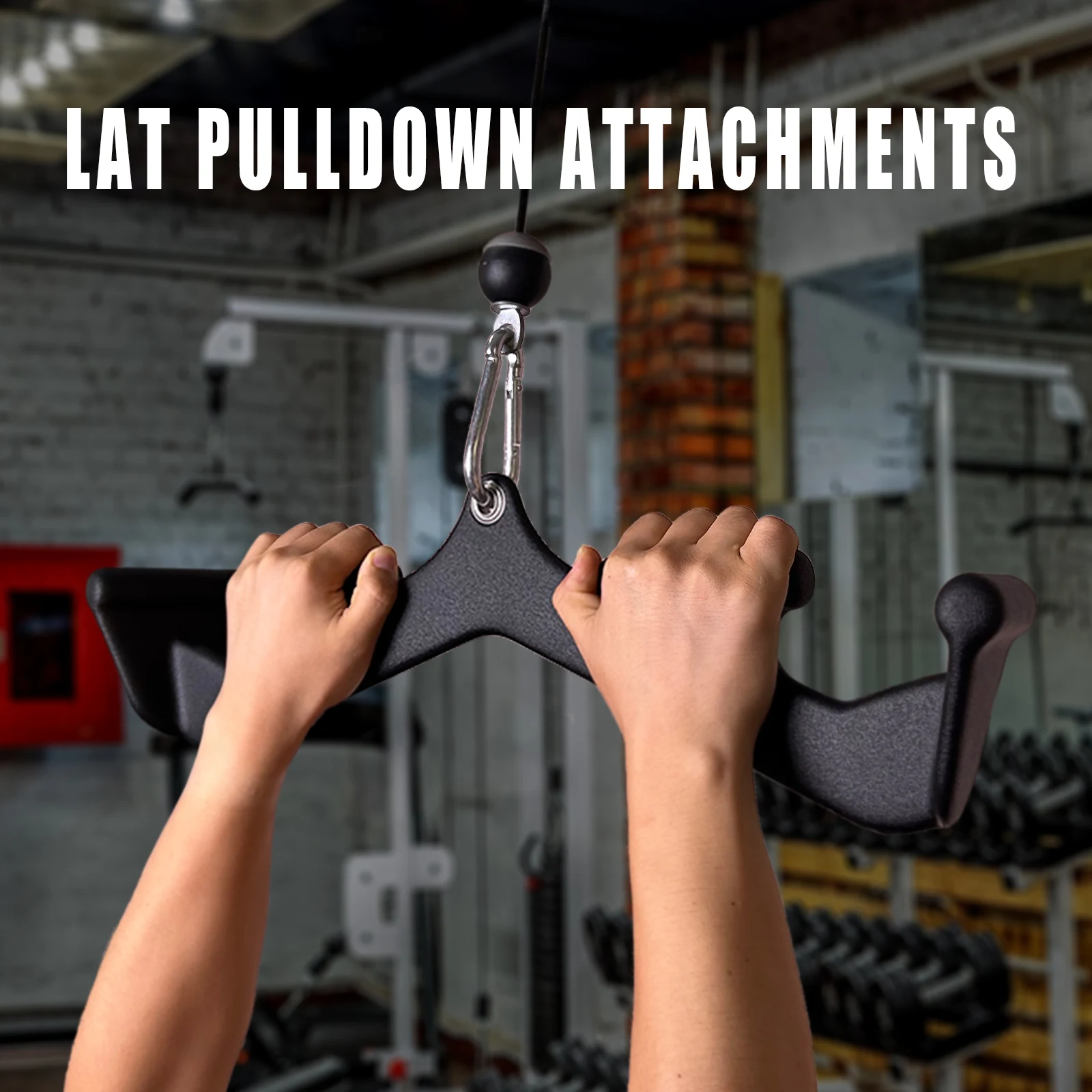 5 Pcs Fitness Pull Down Handle， Home Gym Pully Cable Machine Attachment， Non-slip Bar Rowing Rotating Hand Grip Rowing T-bar