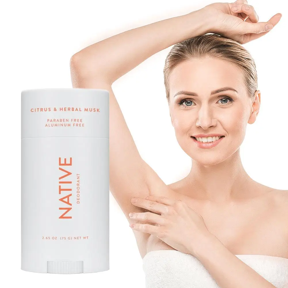 Desodorante nativo para axilas, naranja, elimina el olor del cuerpo entero, sin crema, desodorante en barra, refrescante, duradero, aromático, desodorante Natural