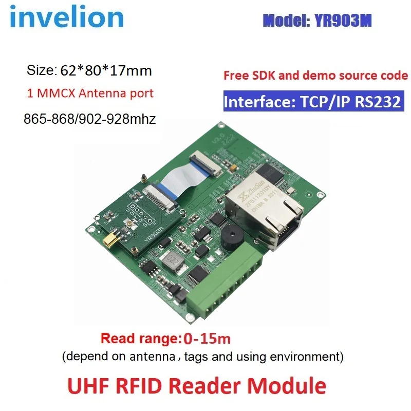 POE TCP/IP Small Uhf Rfid Module EPC Class 1 Gen2 ISO18000-6c Embedded System RFID Reader UHF Module With Free SDK Demo