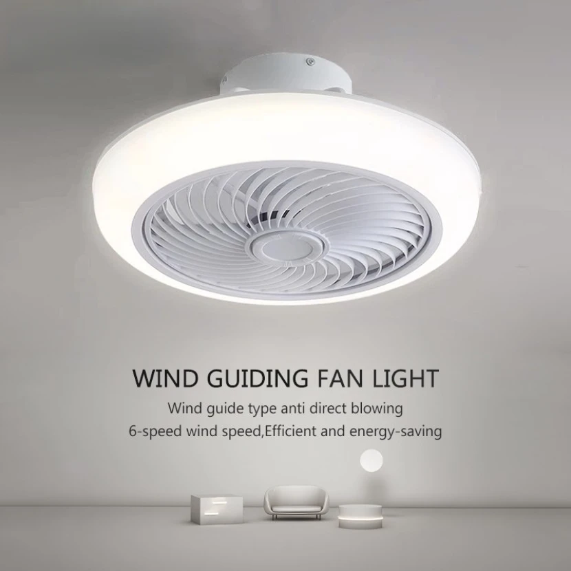 Modern LED Ceiling Fan Lights Silent Intelligent Remote Control APP Dimmable Fan Lights Bedroom Dining Room Home Ceiling Fan