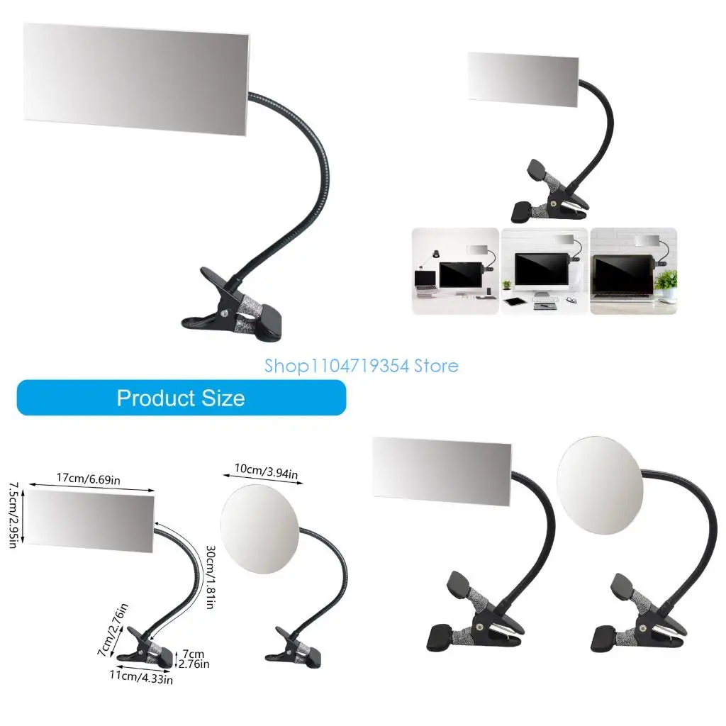 

0XLD Easy Installation Clip On Mirror for Desk or Cubicle with Wide Viewing