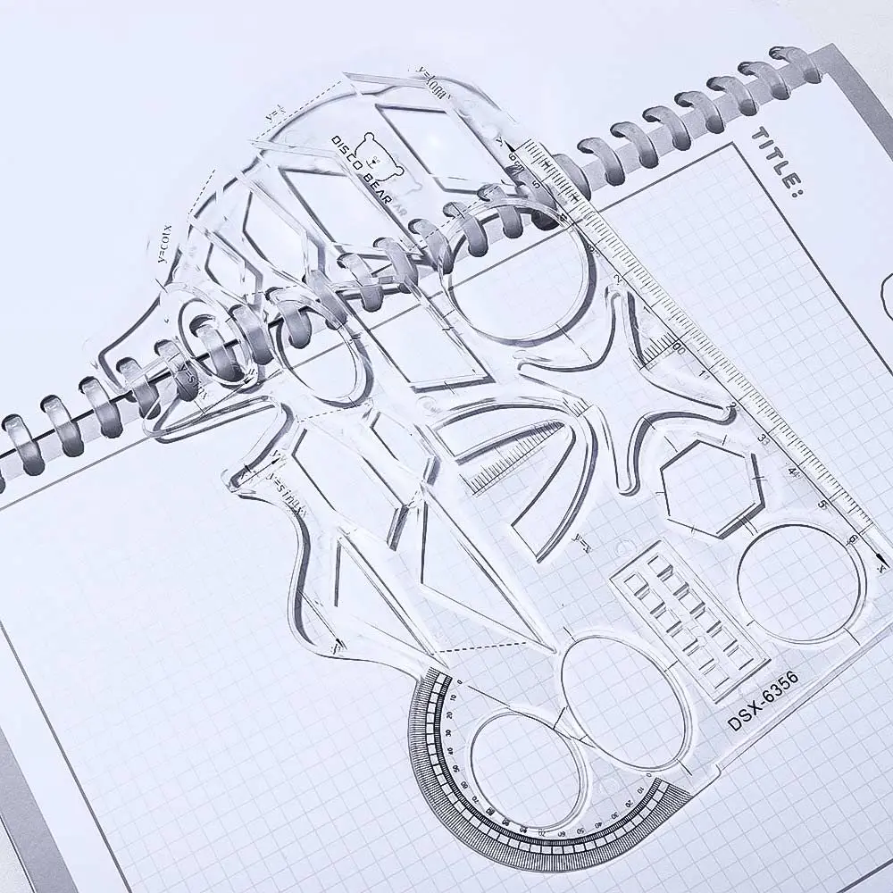 هندسة دائرة محمولة سريعة للطلاب مسطرة قياس مسطرة صياغة قالب رسم مسطرة وظيفة ناعمة