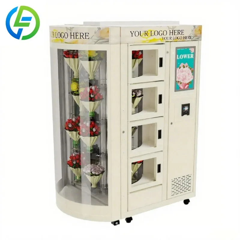 Freshness-Locked Flower Vending Machine: Refrigerator, Multiple Bouquets & Scan Payment