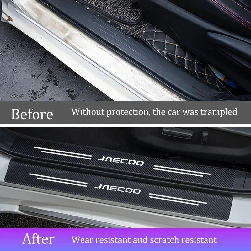 

Carbon Fiber Door Sill Protector Anti Scratch Waterproof For Chery Jaecoo J7 J8 J5 J6 Car Exterior Accessories