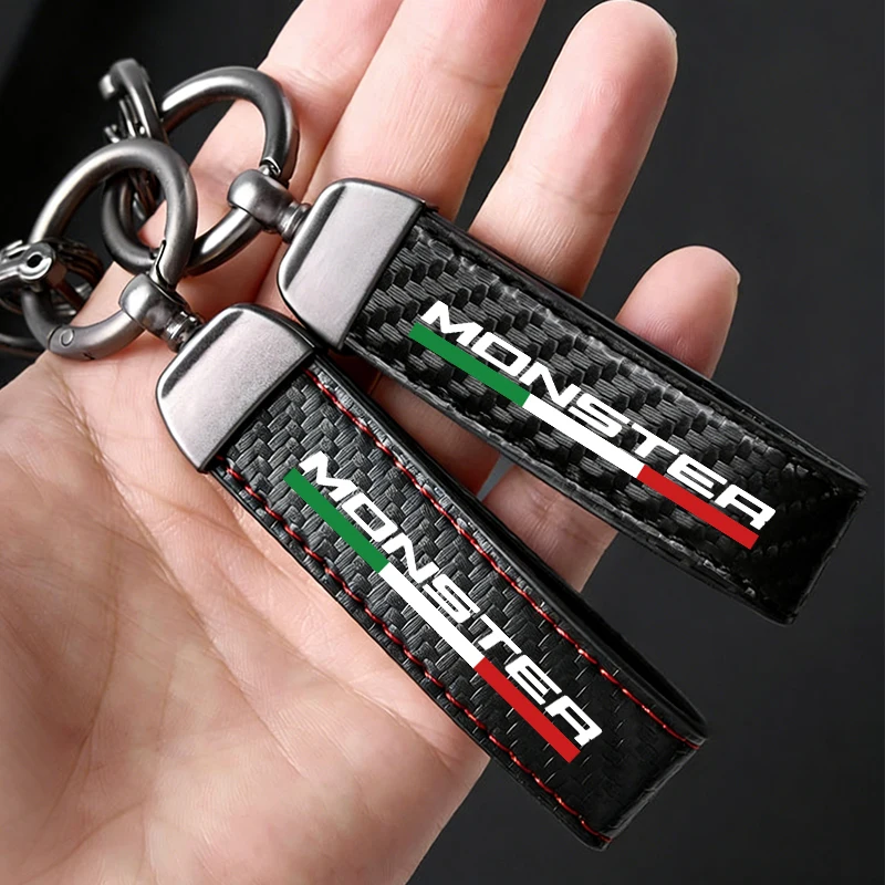 Accesorios para motocicleta Ducati Monster ST2 M 400 600 620 750 919, llavero de cuero de alta calidad para motocicleta
