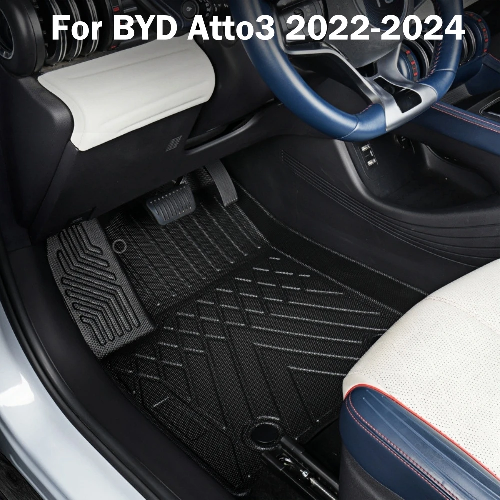 Autofußmatten für BYD Atto 3 2022 2023 2024 Rutschfeste Bodenmatte Wasserdichte Allwetter-Bodenmatte Langlebige TPE-Bodenmatte – Detail 1