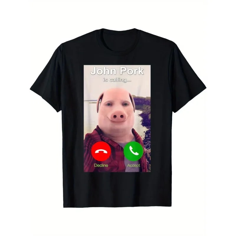 Pig Meme John Pork Is Calling Answer Call John Pork Is Calling Shirt Funny John Pork Meme Men Women T-Shirt