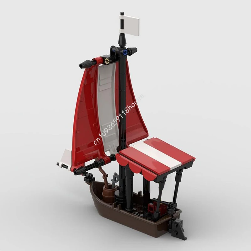 105 個 MOC 海賊帆船赤い帆海賊ビルディングブロック構築プラスチック教育クリエイティブクリスマスおもちゃギフト