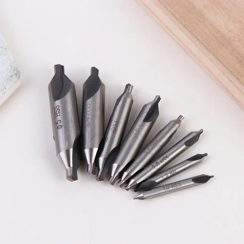 Lathe Center Drill Bits Set Sharp High Speed Steel Countersink Tools for Accurate Metal Machining and Crafting