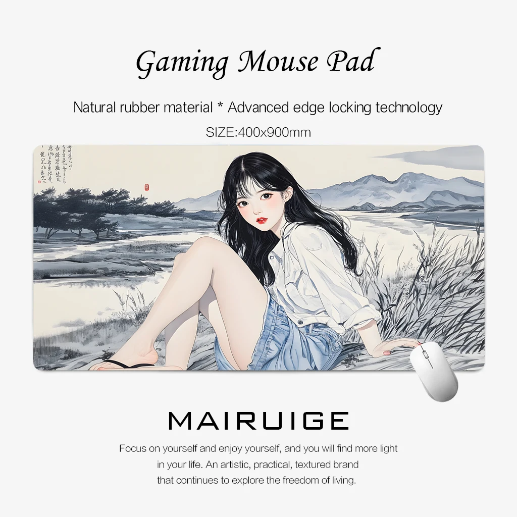 

High-end mouse pad Super large lockedge game pads XXL 40x90cm natural rubber non-slip table mat waterproof and scratch-resistant