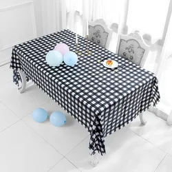 1pc Checkered Party Tablecloth Thickened Banquet Wedding Birthday Party Decoration Supplies Waterproof Oil Proof PEVA