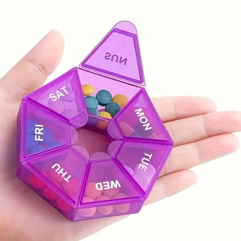 7 Grids Mini Pill Case Weekly Portable Box Organizer Tablet Holder Travel Small Pills Storage Container for Medicine Fish Oils