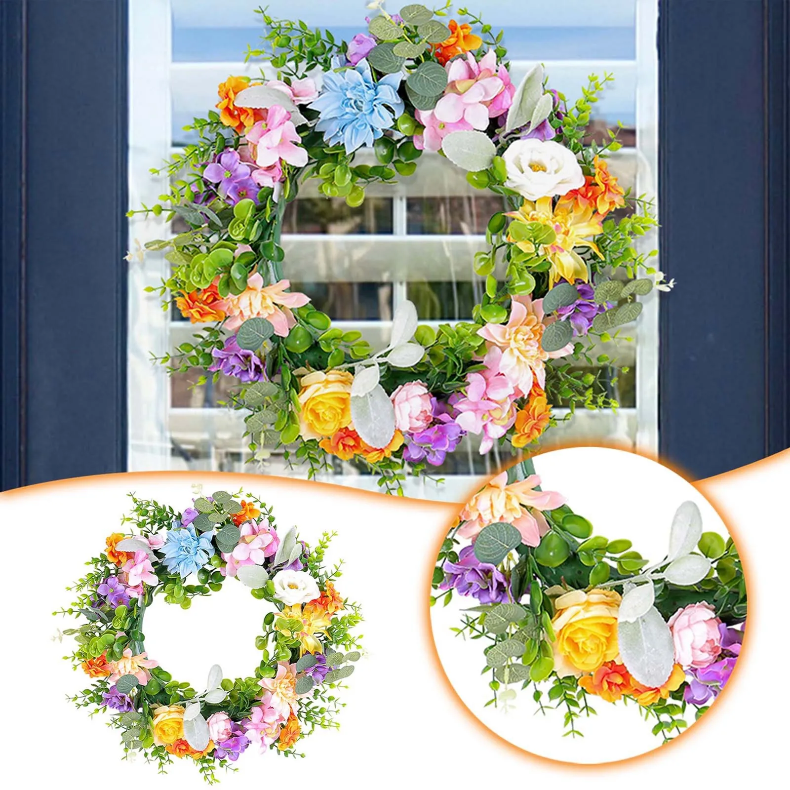 

Spring Flower Garland New Garland Outdoor Wedding Arrangement Wall Hanging Decorations Battery Operated Christmas Wreath