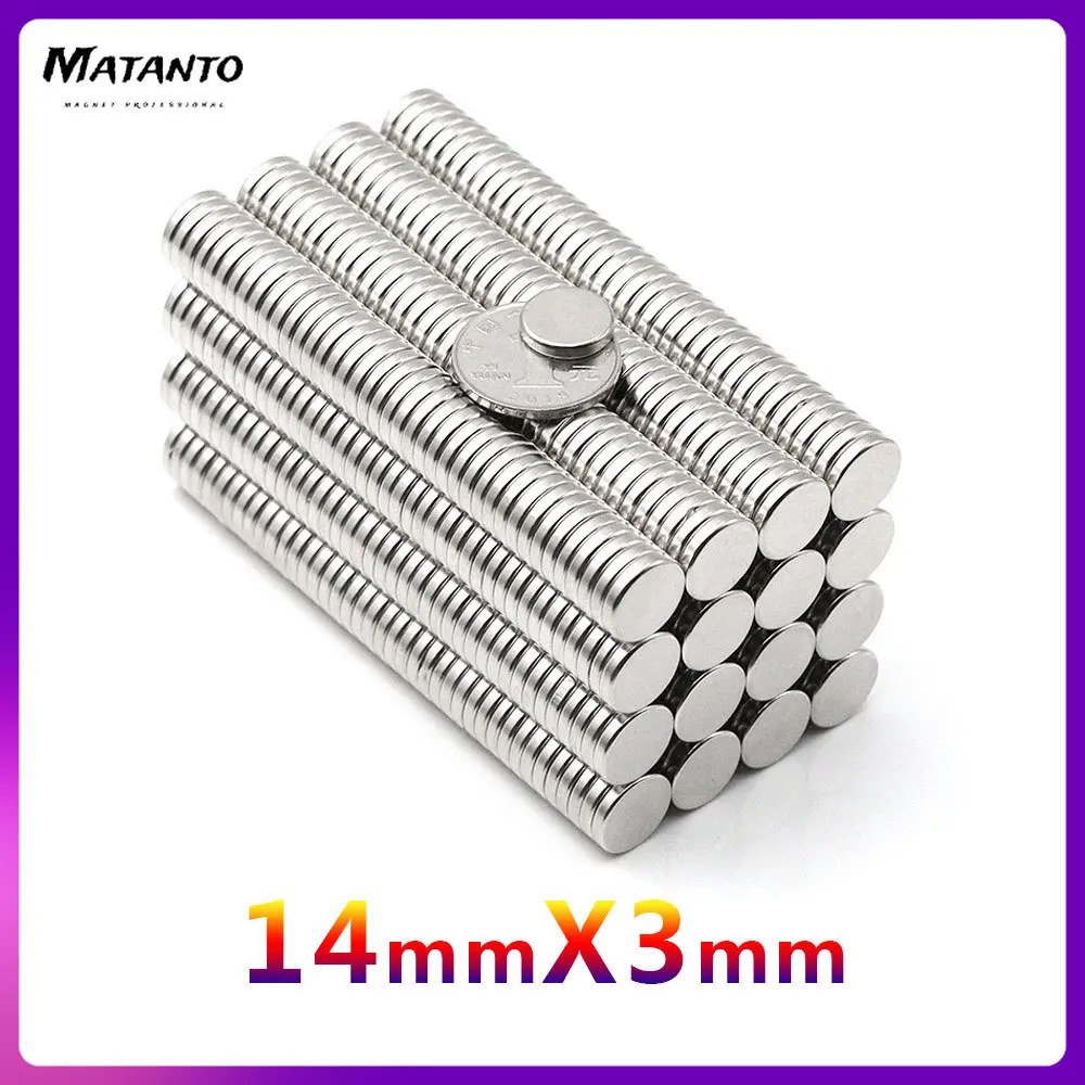 

5-2000PCS 14x3mm N35 Strong Cylindrical Rare Earth Magnet Neodymium Magnet Disc Design Magnet Small Round Search Magnet 14*3 mm