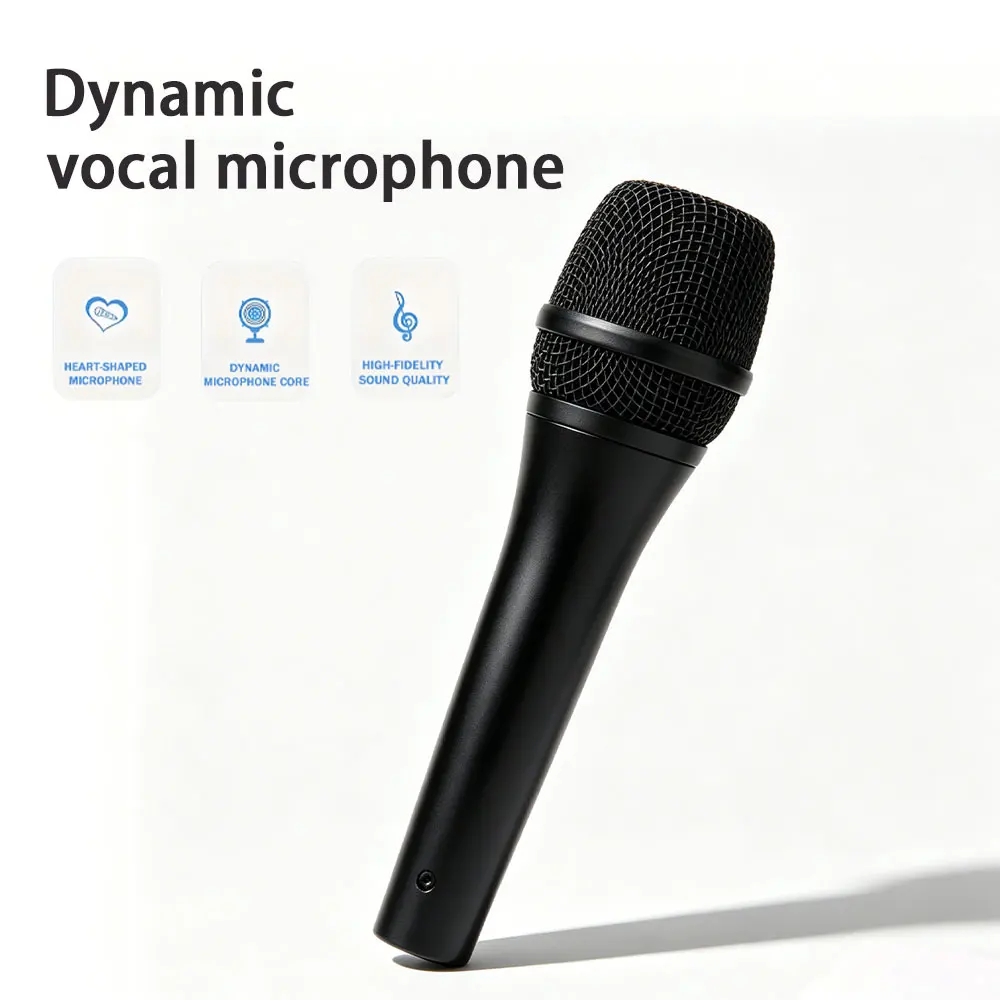 Microfone Dinâmico Profissional E835 E835S com Formato de Coração, Microfone com Fio para Gravação e Performance ao Vivo