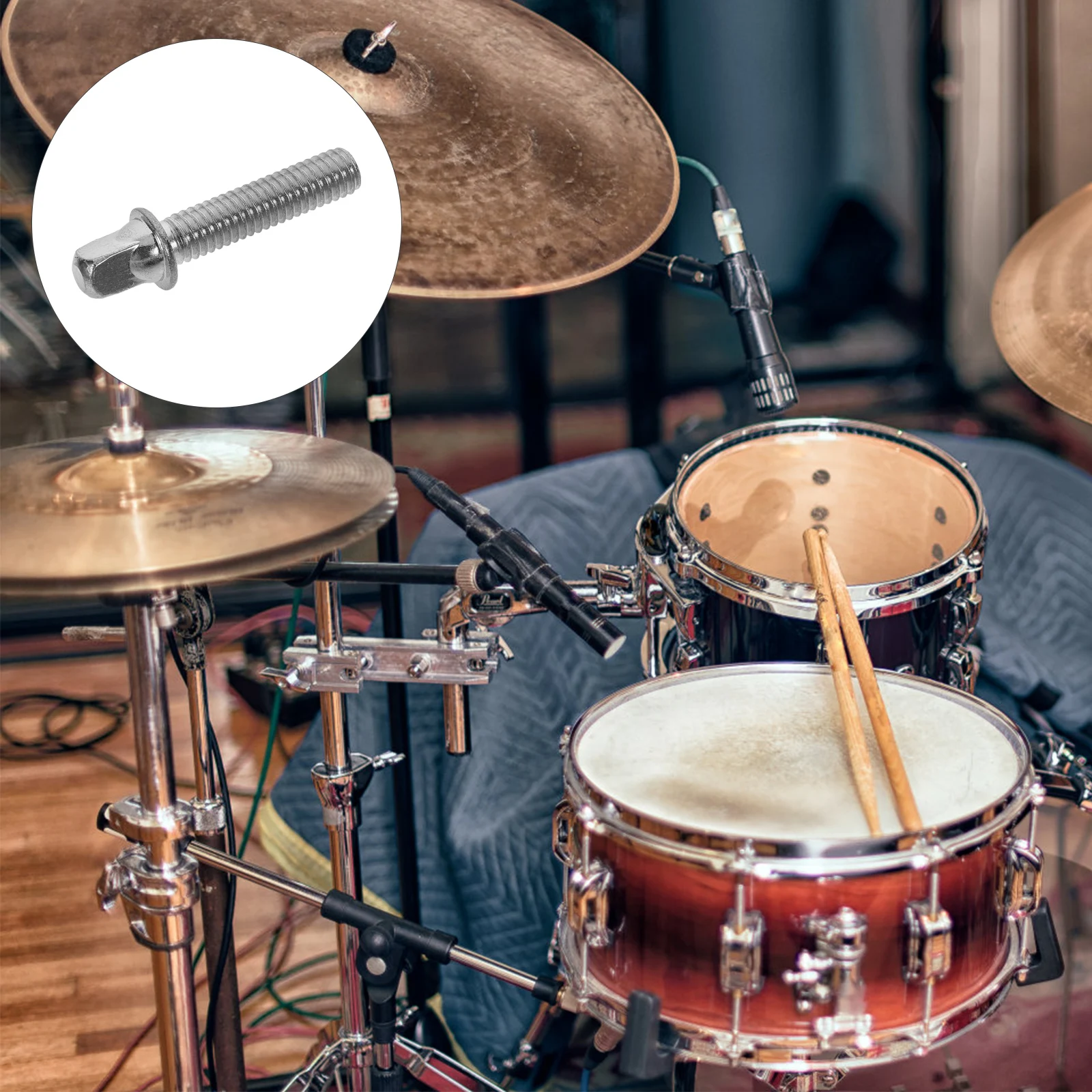 

2 PCS Snare Drum Screws Tension Rod Percussion Accessories Mounting with Washers Bass Lugs