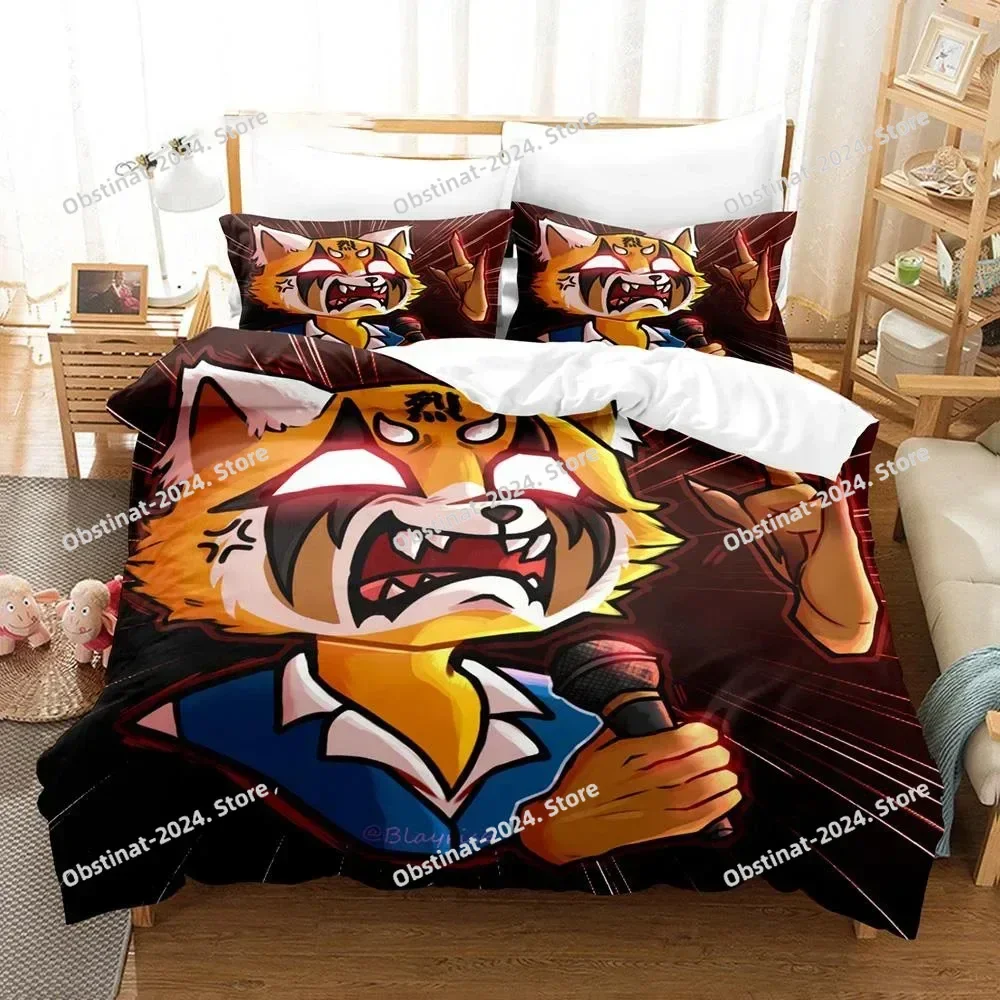 

Top Cute Aggretsuko Retsuko Bedding Set Boys Girls Twin Queen Size Duvet Cover Pillowcase Bed Kids Adult Home Textileextile