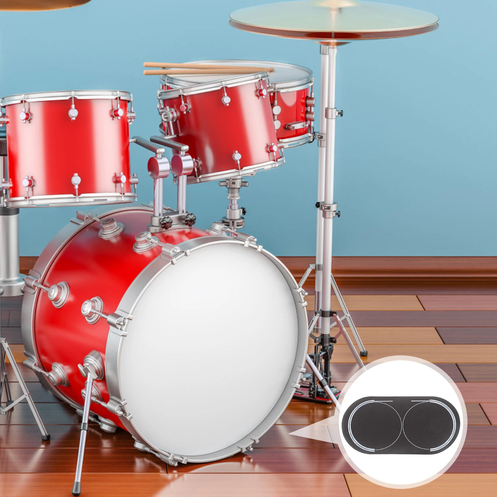 

Replacement Protection Sticker Drum Pad Bass Protector Patch Reusable Durable Drum Pedal Part for Percussion
