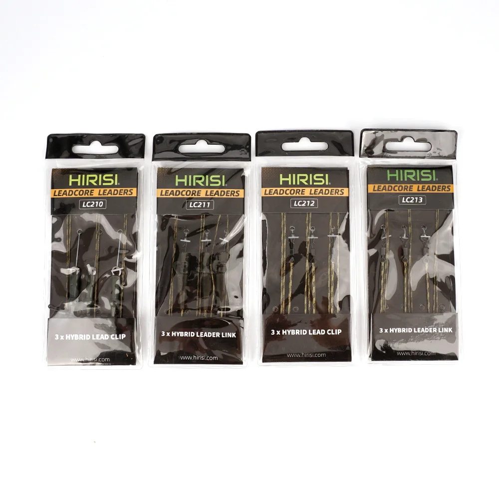 Hirisi 3 قطعة 45lb مضفر الرصاص الأساسية خط PreTied هليكوبتر Chod الشعر تلاعب الرصاص كليب قطب موصل الكارب الصيد محطة معالجة #6