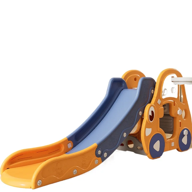 

New slide yellow plastic baby furniture household baby sports PE cartoon slide toy kindergarten multi-functional safety slide