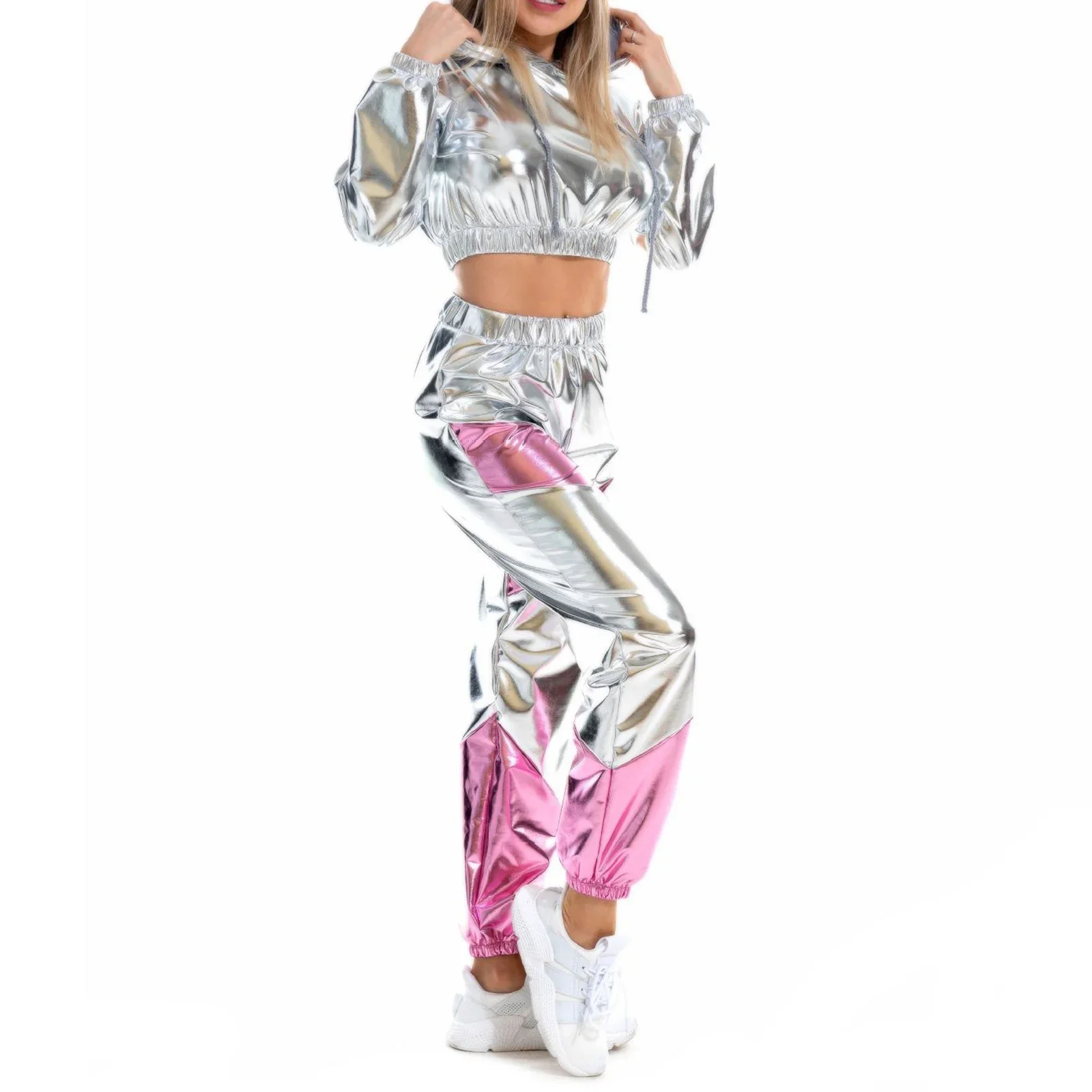 

Hip-Hop Street Dance Clothes Rave Outfit Women's Sets Jazz Dancewear Sweatshirt Crop Tops Hihg Waist Pants Catwalk Show Costume