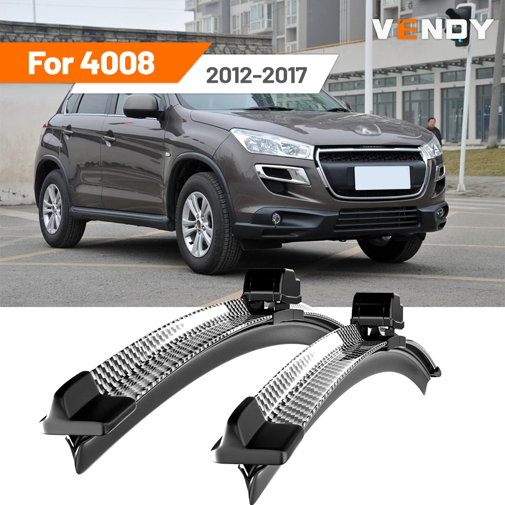 Для Peugeot 4008 2012-2017 2013 2014 2015 2016 2 шт. щетки стеклоочистителя переднего стекла дворники из углеродного волокна и черный