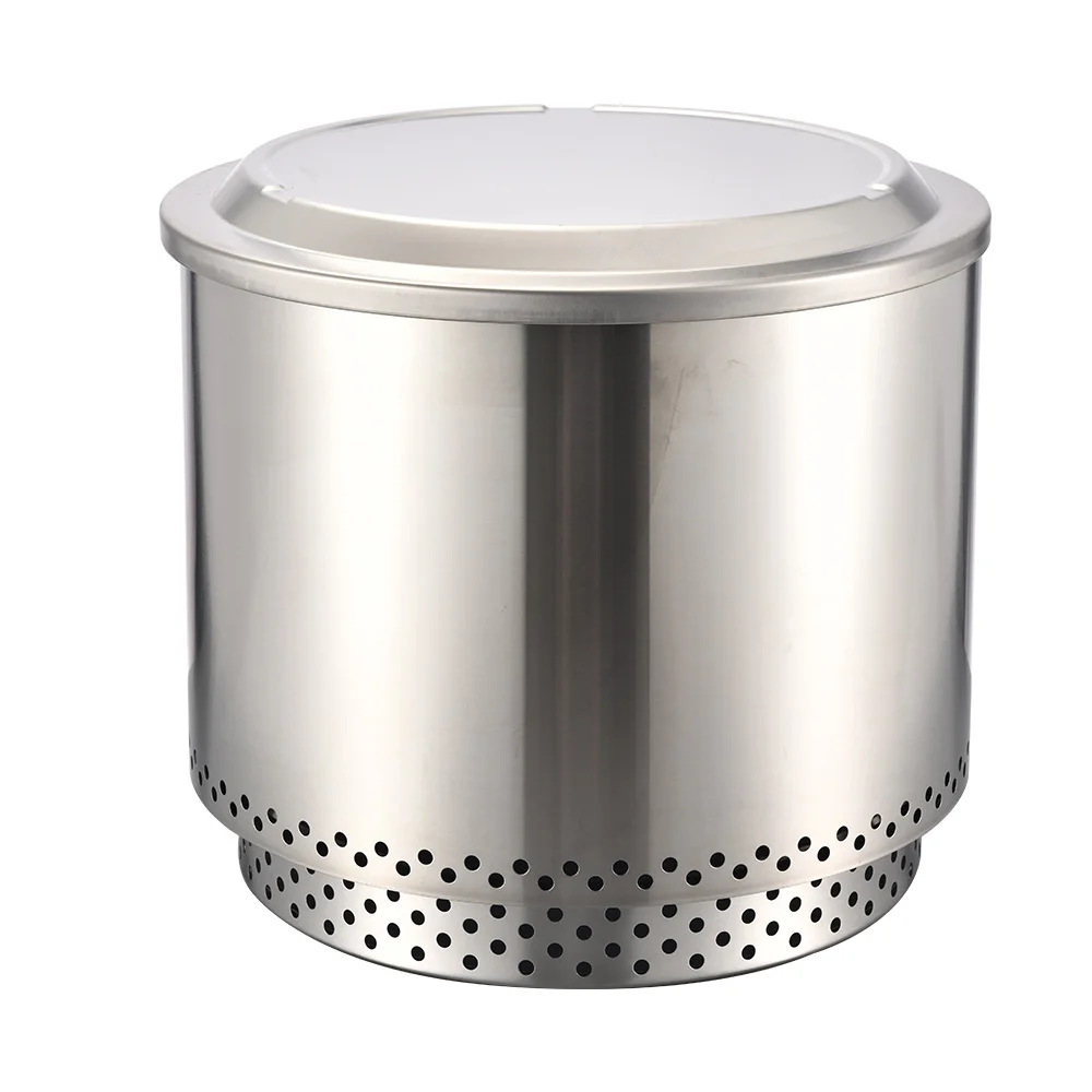 

Outdoor Portable Stainless Steel Round Wood Burning Fire Pit With Painted Surface Smokeless For Patio Backyard & Indoor Use