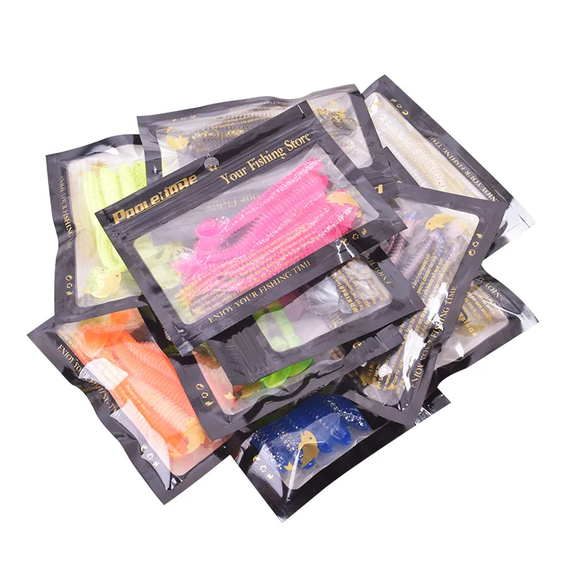 Fishing Worm Soft Lures Jig Wobblers 5cm 7cm 9cm Easy Shiner For Carp Bass Artificial Double Colors Silicone Swimbait