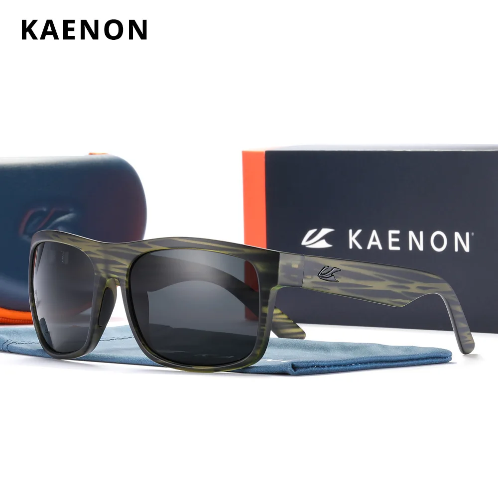 KAENON TR90 Frame Polarized Sunglasses Men Anti-Glare Driving Goggles 1.1mm Enhanced Eyewear Sports Fishing Colorful Sun Glasses