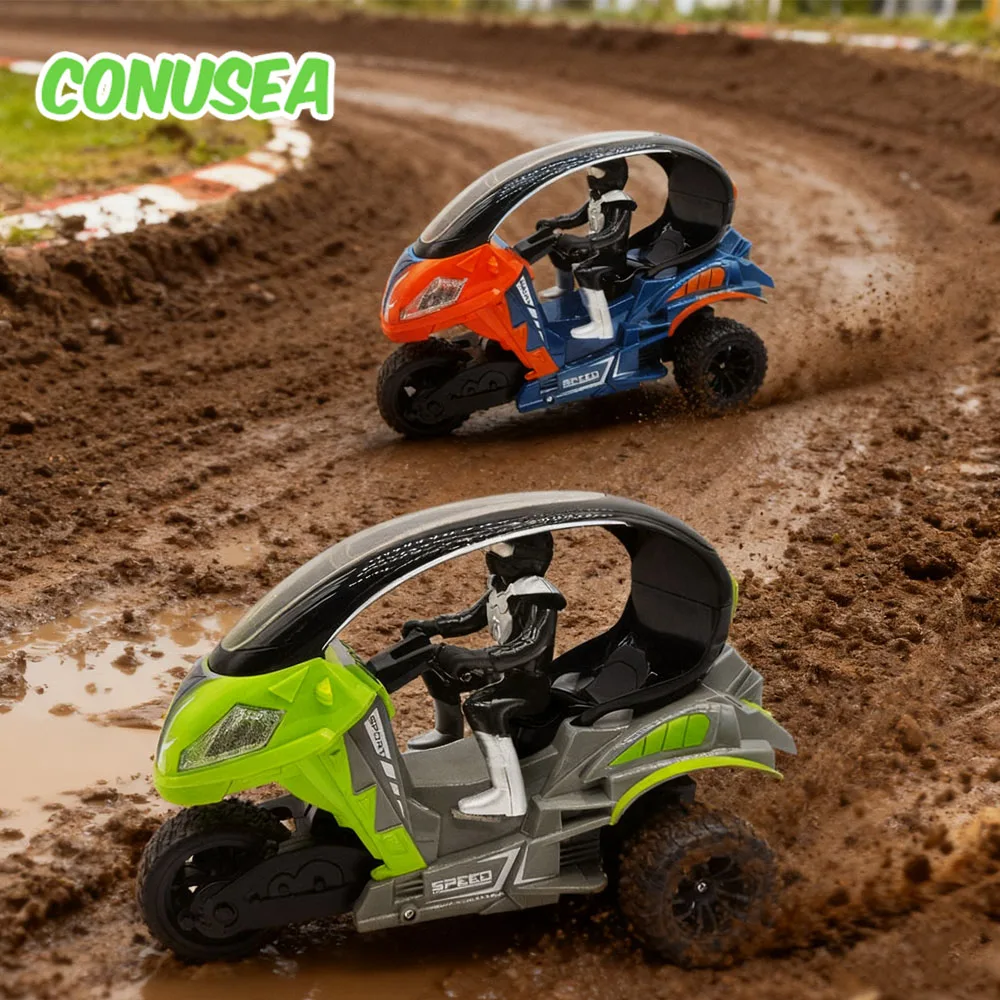 

Мотоцикл электрические радиоуправляемые мотоциклы 2,4 ГГц с дистанционным управлением Spray Stunt трехколесный мотоцикл игрушки для детей мальчиков ребенок