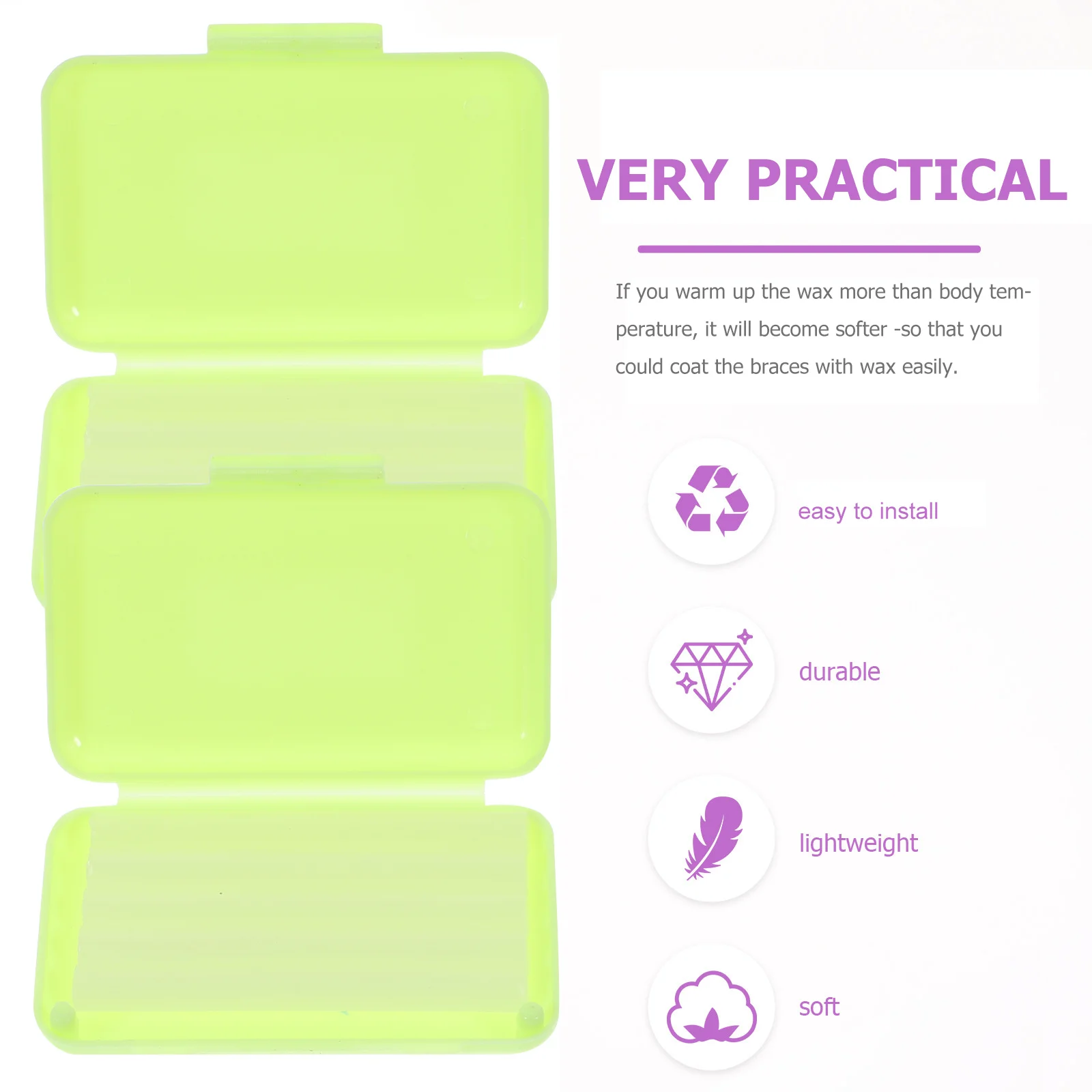 

10Pcs Orthodontic Protective Wax Hard Dental Wax for Braces Wearers Durable Lemon Flavor Fruit Taste Prevents Pain Oral Care