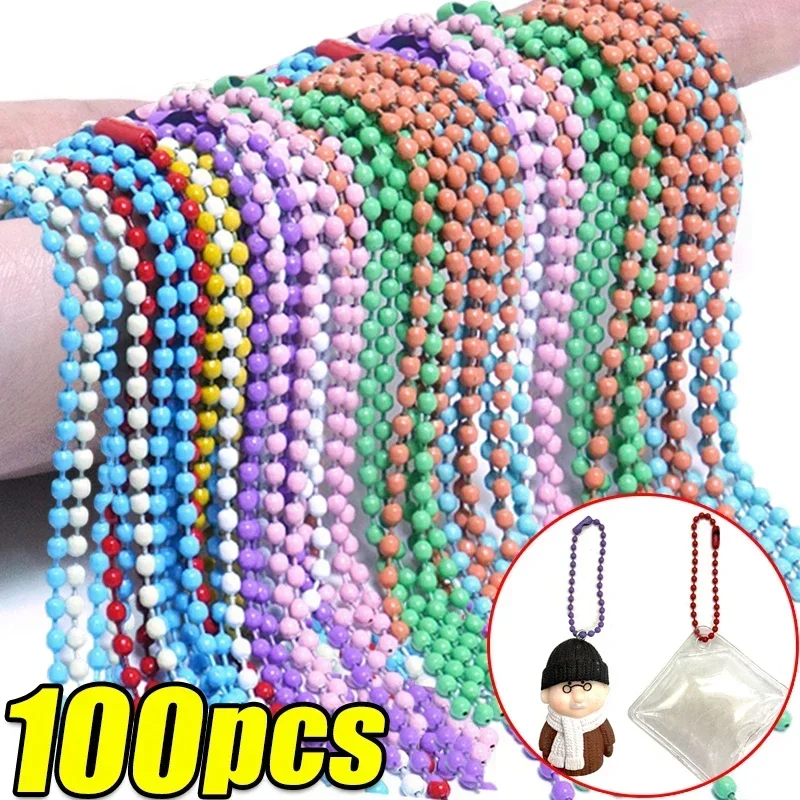 10/20/50/100pcs Ball Bead Chains Fits Key Chain/Dolls/Label Hand Tag Connector For DIY Bracelet Jewelry Making Accessorise 12cm