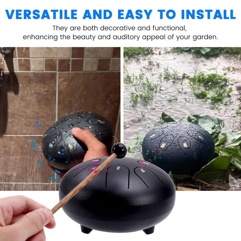 New Outdoor Garden Rain Drum,Chakra Rain Drum, Tongue Drum Rain Bell,Outdoor Musical Instrument,Tranquil And Charming Garden