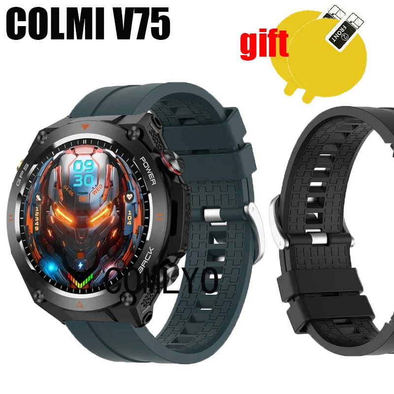 Wristband for COLMI V75 Smart Watch Strap Band Belt Silicone Smartwatch Bracelet Screen protector film For women men