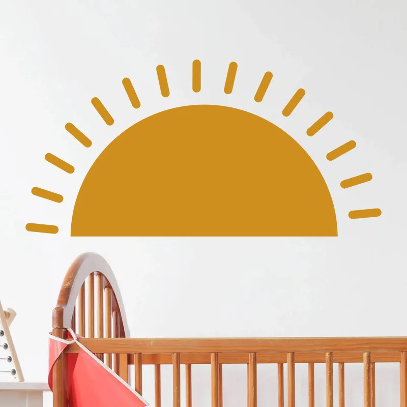 

4 Colors Sunshine Wall Stickers Bohemian Style Minimalist Living Room Home Decoration Wall Stickers Geometric Sun DIY Wallpaper