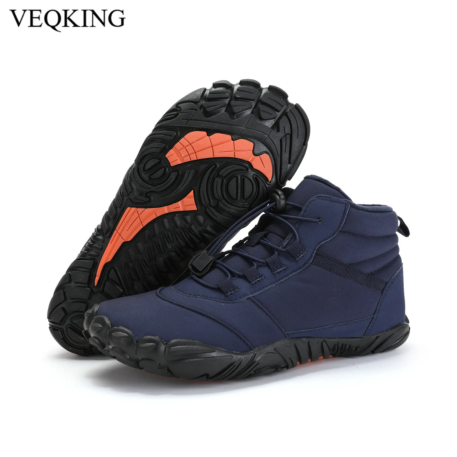 VEQKING รองเท้าปีนเขาฤดูหนาวกลางแจ้ง Breathable ห้านิ้วเบาะรองเท้าผ้าฝ้ายน้ําหนักเบา WARM Hiking Snow BOOTS