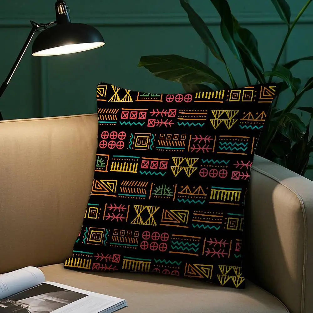 African Tribal Pattern Pillow Case Short Plush Print Cushion Cover Square Throw Pillow Covers Sofa Home Decor