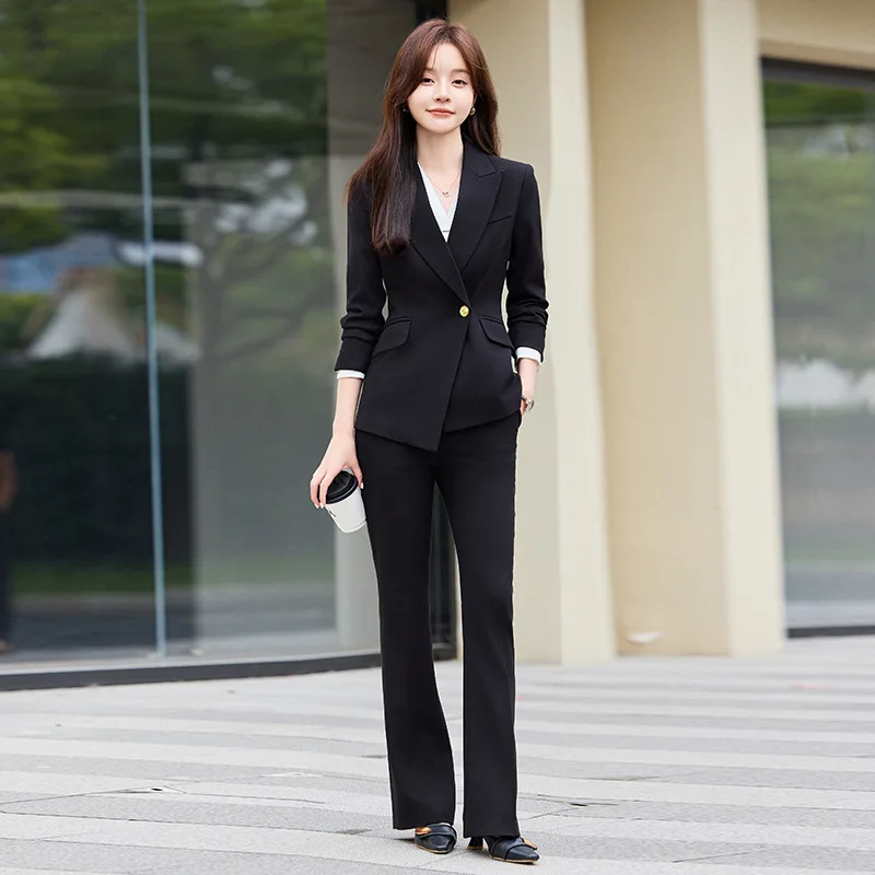 Khaki Suit Women2024New Temperament Goddess Style Commuting Work Clothes Business Manager Business Clothing