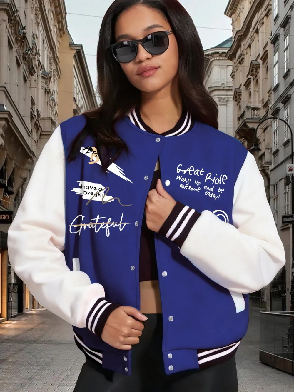 

Woke Up And Be Awesome Today Куртки с принтом Женские хлопковые мягкие бейсбольные майки Уличные свободные пальто Зимняя женская одежда с карманами